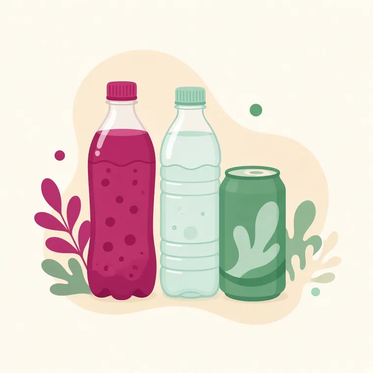 Bebidas: refresco, agua y lata.