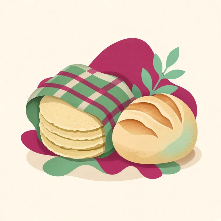 Tortillería: tortillas de maíz y pan.